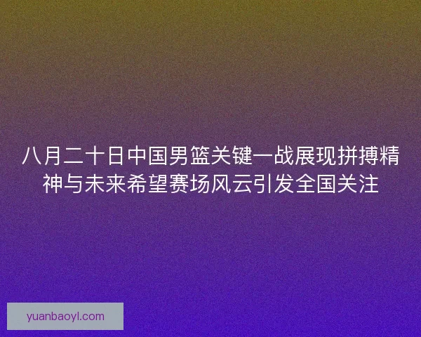 八月二十日中国男篮关键一战展现拼搏精神与未来希望赛场风云引发全国关注