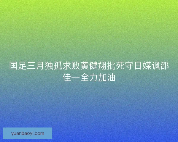 国足三月独孤求败黄健翔批死守日媒讽邵佳一全力加油